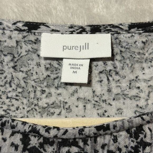 J. JILL PureJill 100% Cotton 3/4 Sleeve Floral Pullover Blouse Top Women’s M - Picture 10 of 12